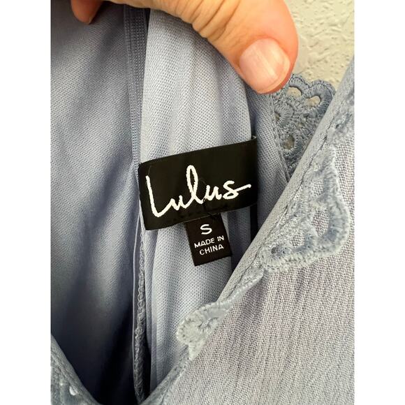 Lulus Lacey maxi dress- floor length lace detail- spaghetti strap small size - Picture 5 of 5